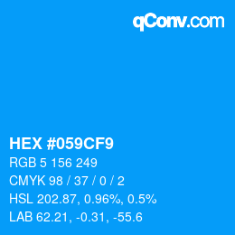 颜色代码: HEX #059CF9 | qconv.com