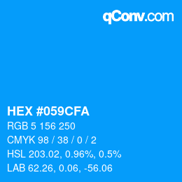 Color code: HEX #059CFA | qconv.com