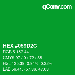 Código de color: HEX #059D2C | qconv.com
