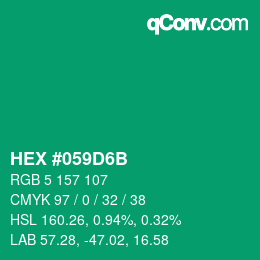 Code couleur: HEX #059D6B | qconv.com