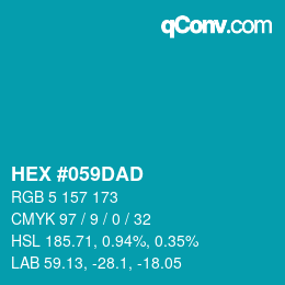 Código de color: HEX #059DAD | qconv.com