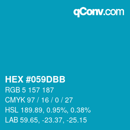 颜色代码: HEX #059DBB | qconv.com