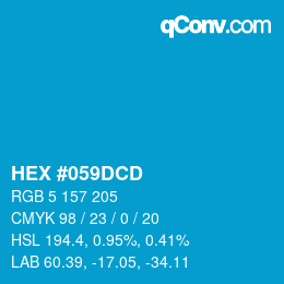 Code couleur: HEX #059DCD | qconv.com
