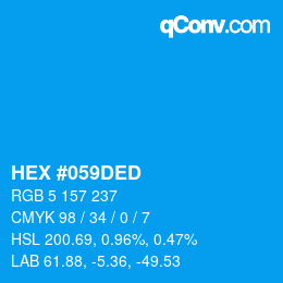 Code couleur: HEX #059DED | qconv.com