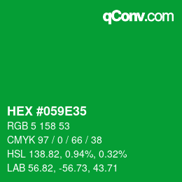 Color code: HEX #059E35 | qconv.com