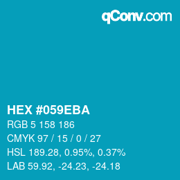 Farbcode: HEX #059EBA | qconv.com