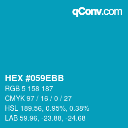 Code couleur: HEX #059EBB | qconv.com