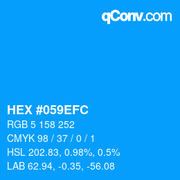 Código de color: HEX #059EFC | qconv.com