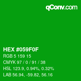 Código de color: HEX #059F0F | qconv.com