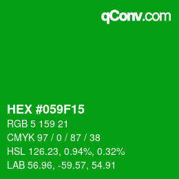 Color code: HEX #059F15 | qconv.com