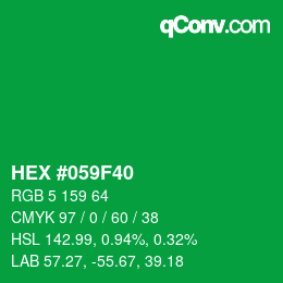 Código de color: HEX #059F40 | qconv.com