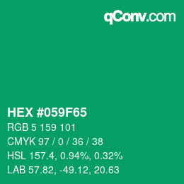 颜色代码: HEX #059F65 | qconv.com