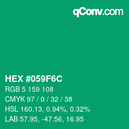 Código de color: HEX #059F6C | qconv.com