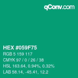 Código de color: HEX #059F75 | qconv.com