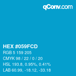 Color code: HEX #059FCD | qconv.com