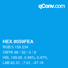 Código de color: HEX #059FEA | qconv.com