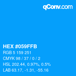 Farbcode: HEX #059FFB | qconv.com