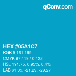 Color code: HEX #05A1C7 | qconv.com