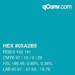 Color code: HEX #05A2B5 | qconv.com