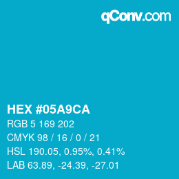 Color code: HEX #05A9CA | qconv.com