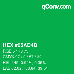 Color code: HEX #05AD4B | qconv.com