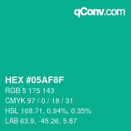 Color code: HEX #05AF8F | qconv.com