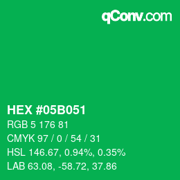 Color code: HEX #05B051 | qconv.com