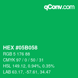 Color code: HEX #05B058 | qconv.com