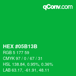 Color code: HEX #05B13B | qconv.com