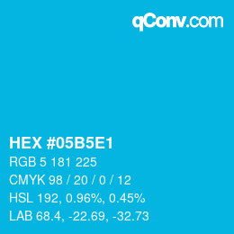 Color code: HEX #05B5E1 | qconv.com