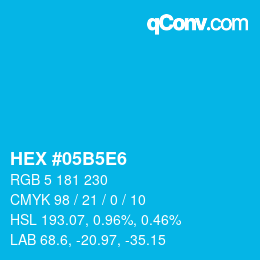Código de color: HEX #05B5E6 | qconv.com