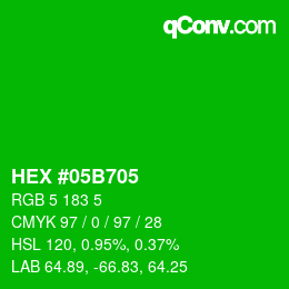 Color code: HEX #05B705 | qconv.com