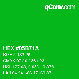 Color code: HEX #05B71A | qconv.com