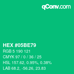 Color code: HEX #05BE79 | qconv.com