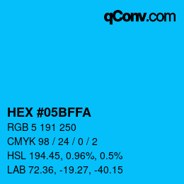 Color code: HEX #05BFFA | qconv.com