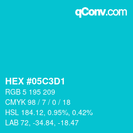 Código de color: HEX #05C3D1 | qconv.com