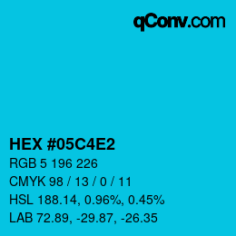 Color code: HEX #05C4E2 | qconv.com