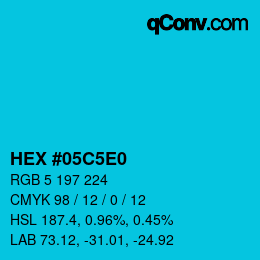 Color code: HEX #05C5E0 | qconv.com