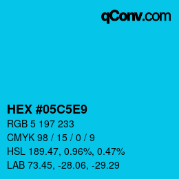 Color code: HEX #05C5E9 | qconv.com