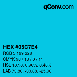 Color code: HEX #05C7E4 | qconv.com