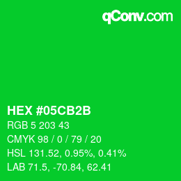カラーコード: HEX #05CB2B | qconv.com