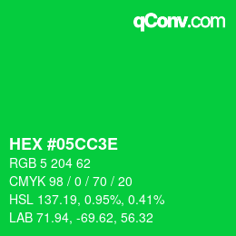 Color code: HEX #05CC3E | qconv.com