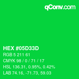 Color code: HEX #05D33D | qconv.com