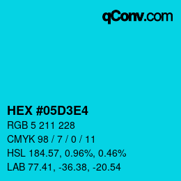 Color code: HEX #05D3E4 | qconv.com