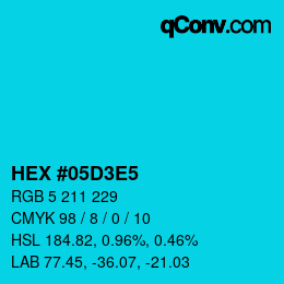 Color code: HEX #05D3E5 | qconv.com