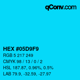 Color code: HEX #05D9F9 | qconv.com