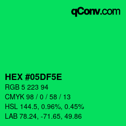 Code couleur: HEX #05DF5E | qconv.com