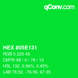 Color code: HEX #05E131 | qconv.com