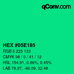 Color code: HEX #05E185 | qconv.com