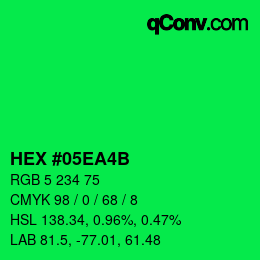 Color code: HEX #05EA4B | qconv.com